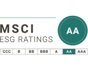 An overall rating of AA in the MSCI ESG rating since 2021